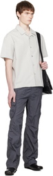 COOR Gray Panel Line Camp Collar Half Shirt