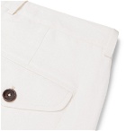 Oliver Spencer - Fishtail Herringbone Organic Cotton and Linen-Blend Trousers - Ecru