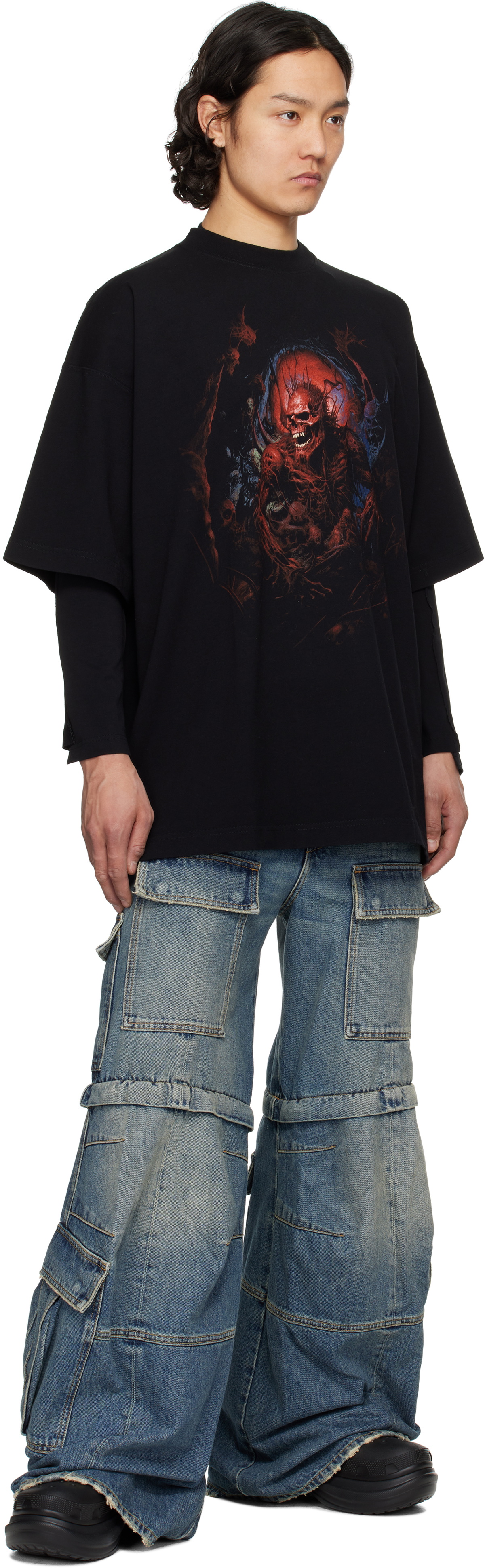 VETEMENTS Black Death Metal Oversized T-shirt Vetements