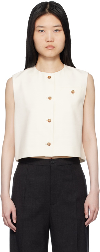 Photo: Loulou Studio Off-White Round Neck Vest