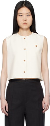 Loulou Studio Off-White Round Neck Vest