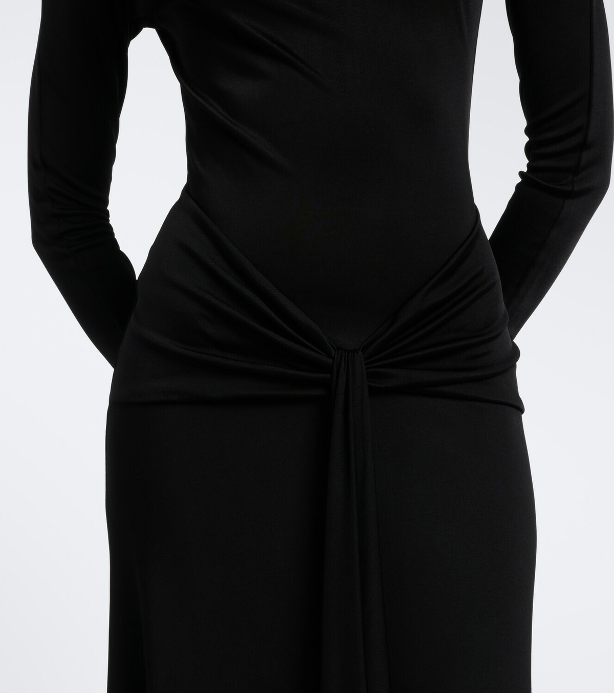 David Koma Draped floral-appliqué gown