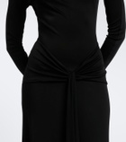David Koma Draped floral-appliqué gown
