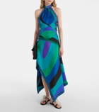 Pucci Cigni printed halterneck silk top