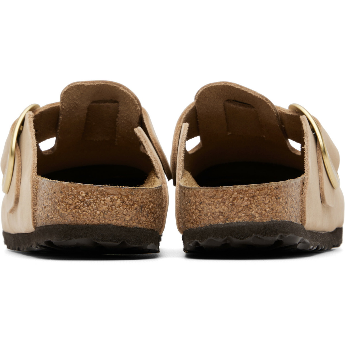 Birkenstock Beige Narrow Boston Big Buckle Slip-on Loafers
