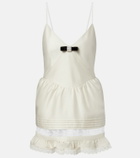 Shushu/Tong Lace-trimmed wool and silk minidress