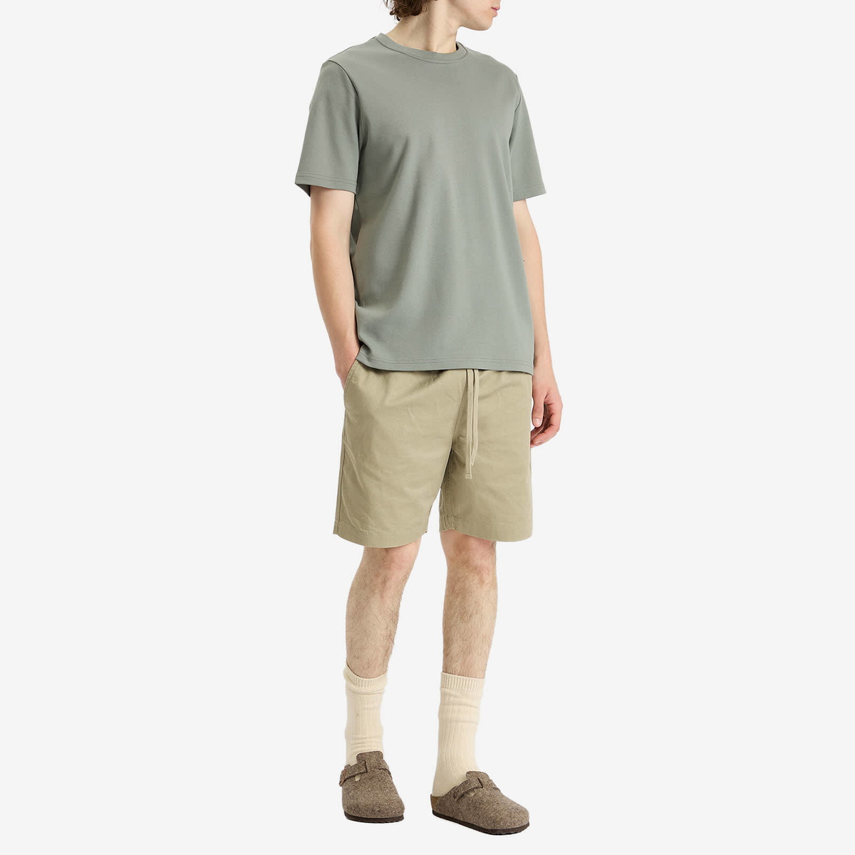 Universal Works Men's Beach Shorts in Stone