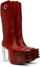 Rick Owens Red Kowboy Grill Platform 45 Boots