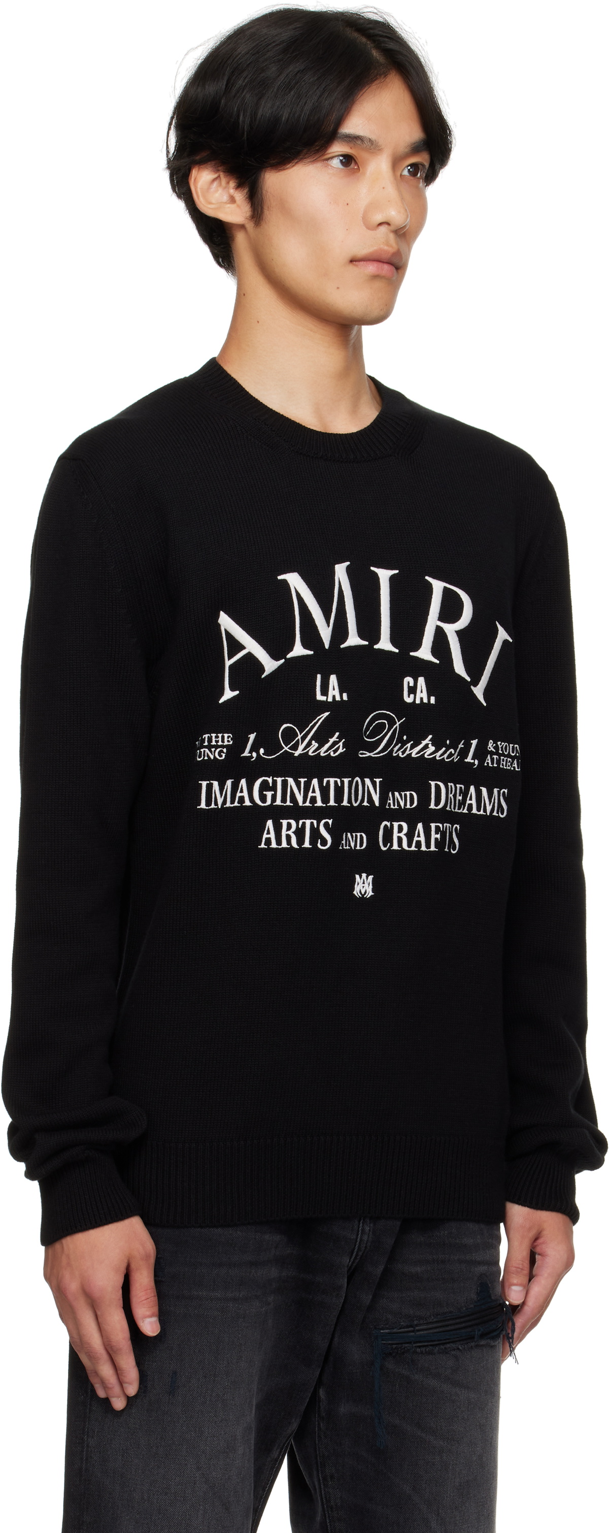 AMIRI Black 'AMIRI Arts District' Crew Sweater