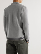Mr P. - Striped Knitted Organic Cotton Jacket - Gray