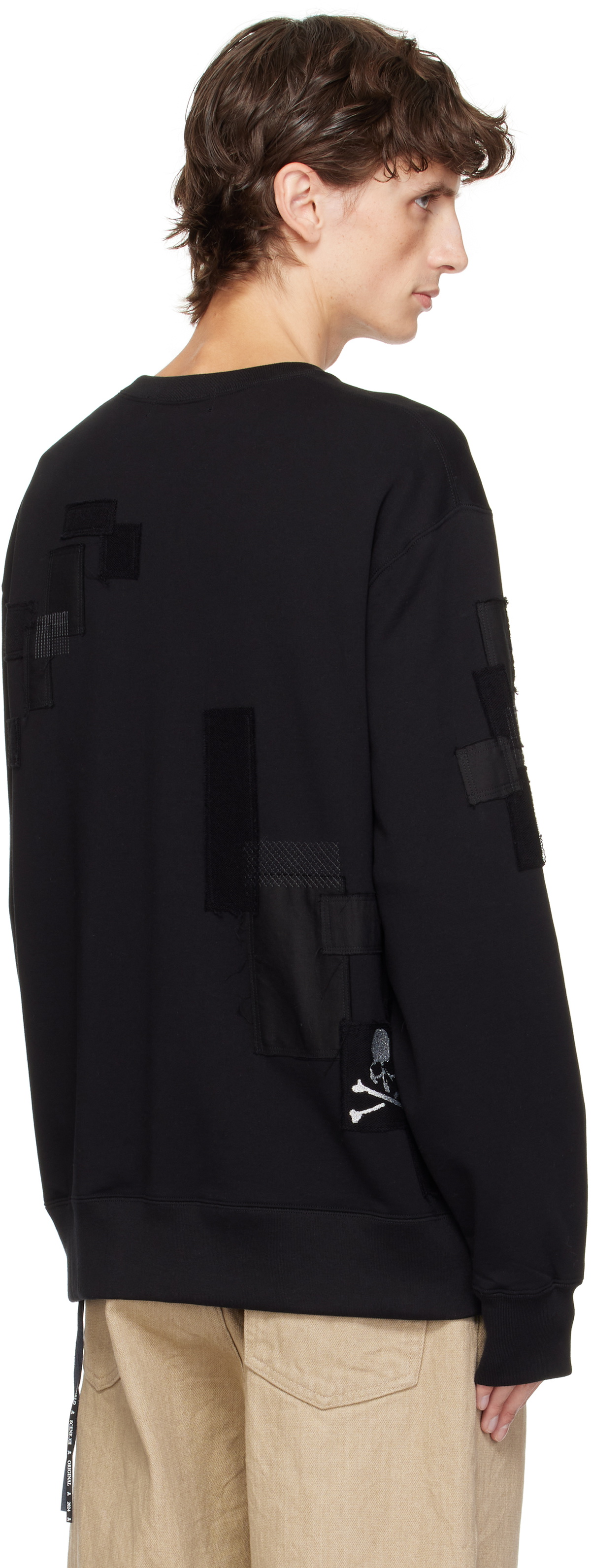 MASTERMIND WORLD Black Patchwork Sweatshirt