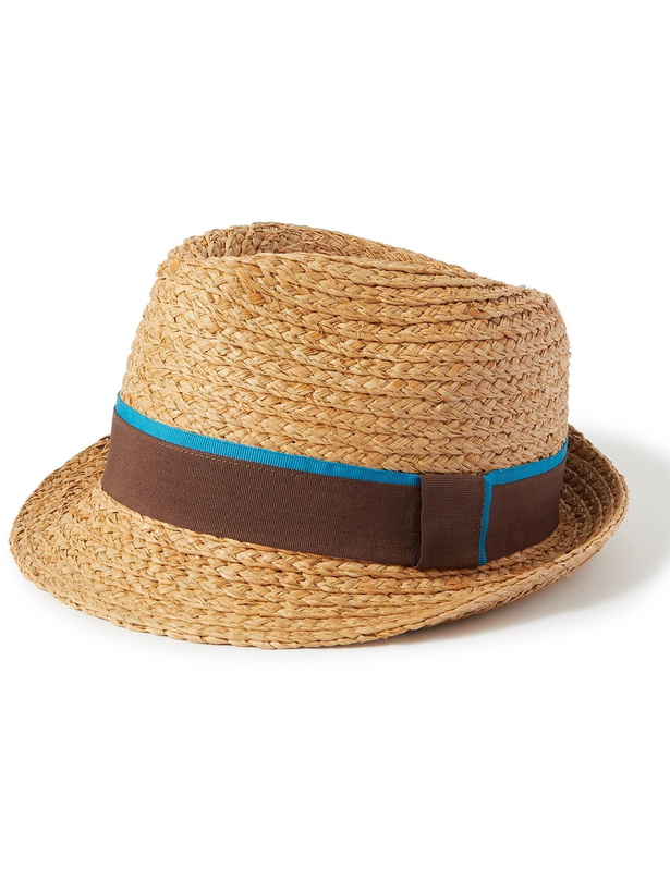 Photo: PAUL SMITH - Webbing-Trimmed Straw Trilby Hat - Neutrals