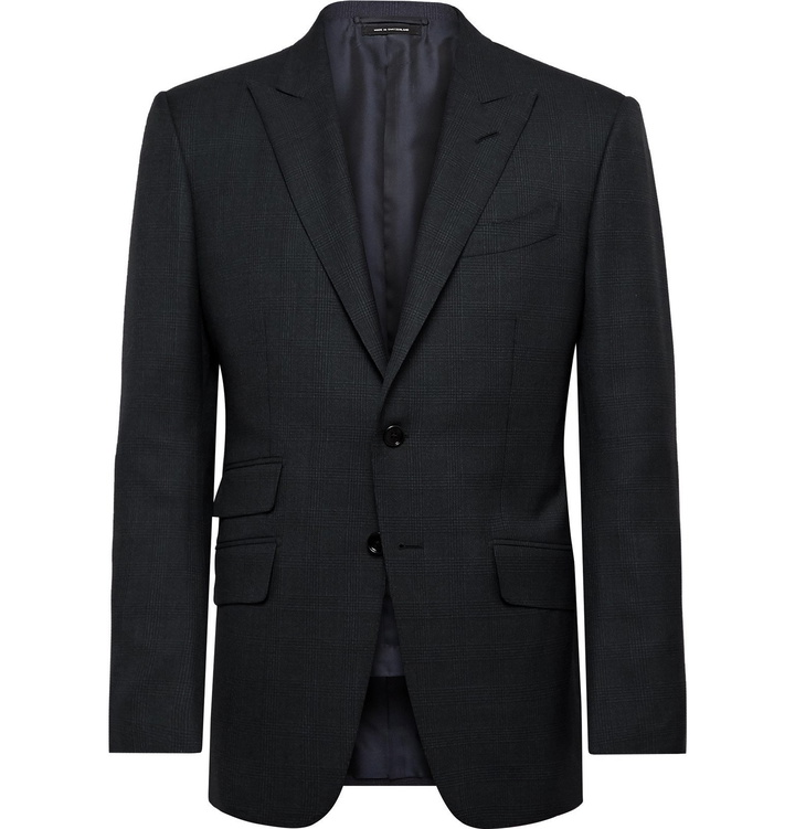 Photo: TOM FORD - Navy O'Connor Slim-Fit Prince of Wales Checked Wool Suit Jacket - Blue