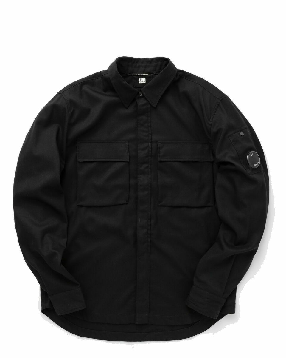 Photo: C.P. Company Wool Gabardine Shirt Black - Mens - Longsleeves