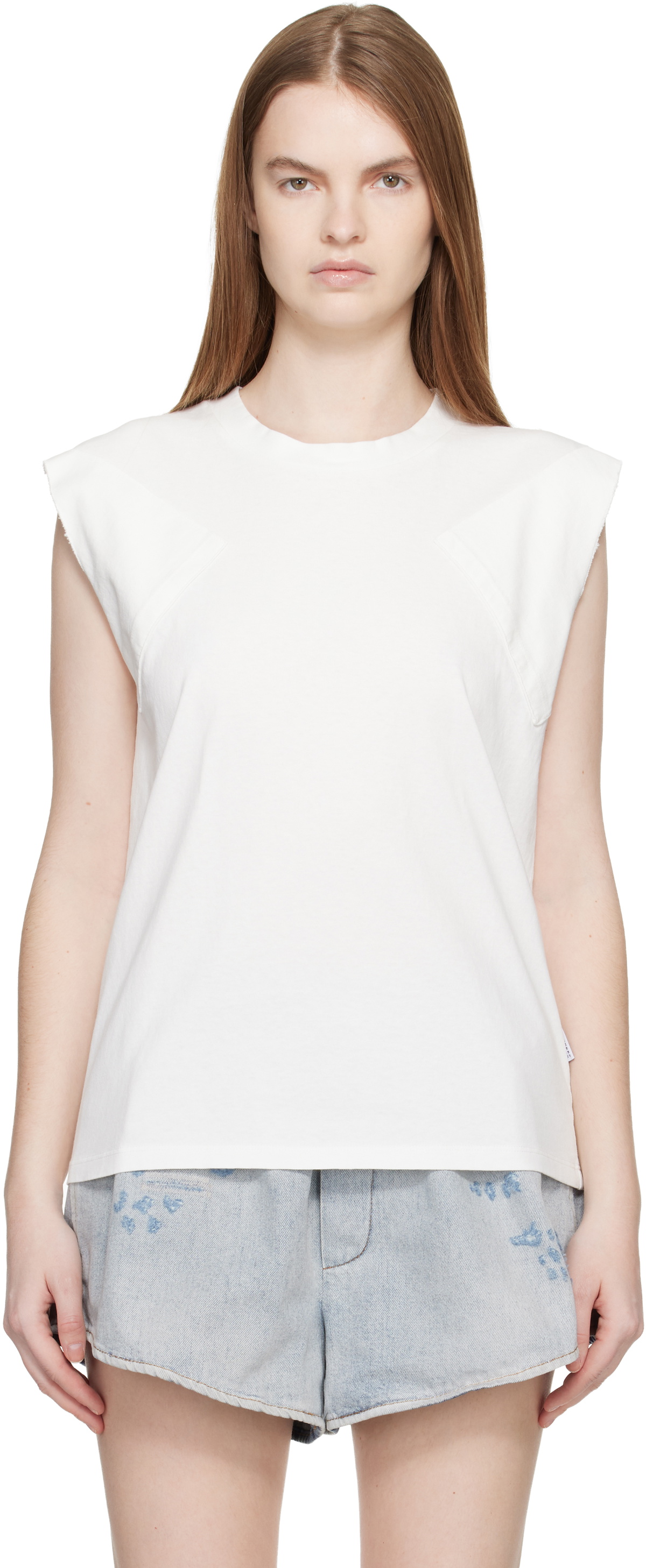 MM6 Maison Margiela Off-White Tank Top