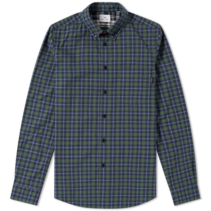 Photo: Paul Smith Tailored Fit Button Down Check Shirt Green
