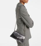 McQueen Skull Mini croc-effect leather clutch