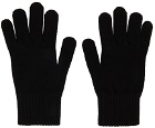 Hugo Black Wool Logo Gloves