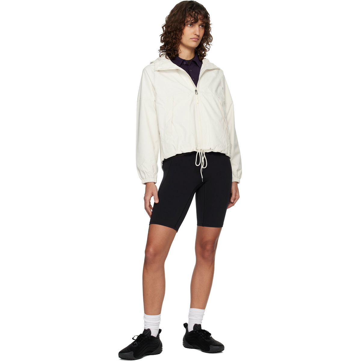 The North Face White Antora Hoodie Rain Jacket