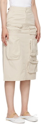 MM6 Maison Margiela Beige Pocket Midi Skirt