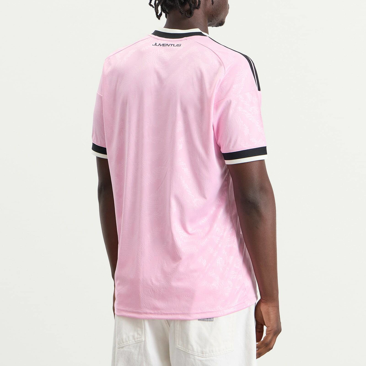 Adidas Men's Juventus FC Away Jersey in True Pink/Black