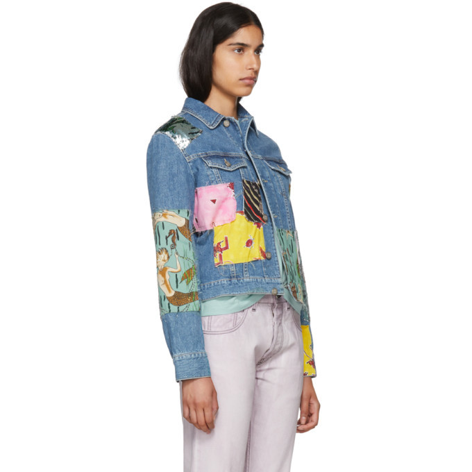 Loewe Indigo Paulas Ibiza Edition Patchwork Denim Jacket