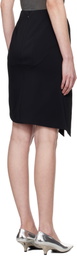 Mugler Black Asymmetrical Pierced Midi Skirt