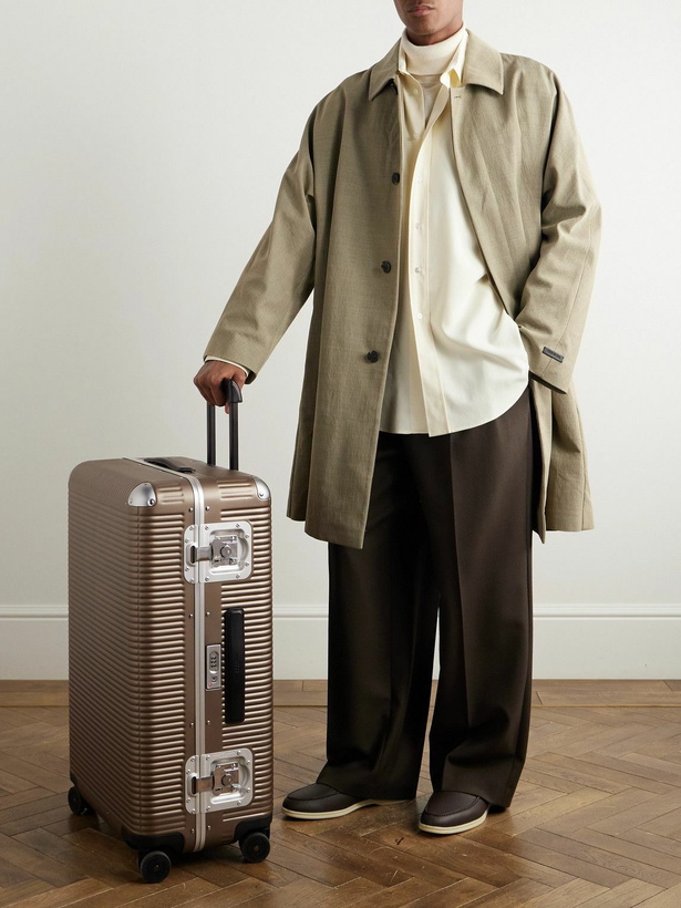 Photo: FPM Milano - Bank Light 76cm Leather-Trimmed Makrolon® Polycarbonate Spinner Suitcase