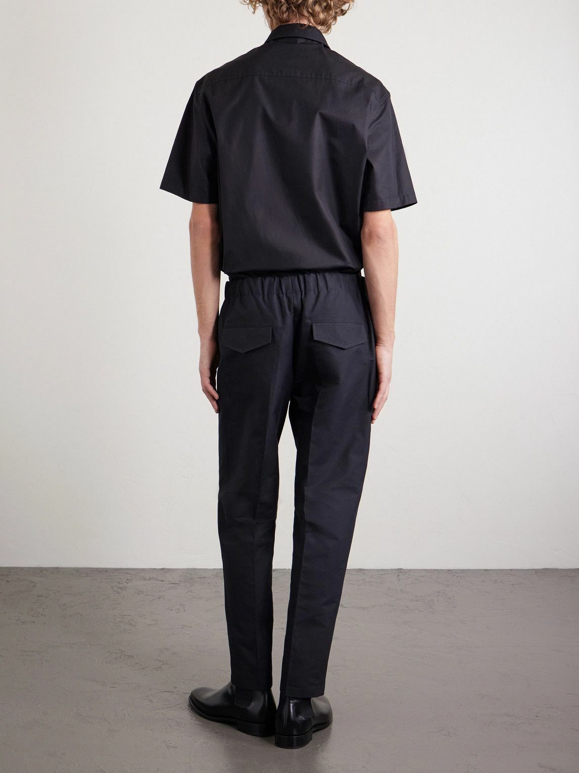 Jil Sander - Tapered Cotton Trousers - Black
