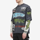 Men's AAPE AOP Racing Long Sleeve T-Shirt in Dark Grey