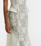 McQueen Peplum silk lace corset dress