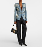 Balmain Belted cotton denim jacket