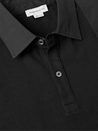 Alexander McQueen - Harness-Detailed Poplin-Trimmed Cotton-Piqué Polo Shirt - Black
