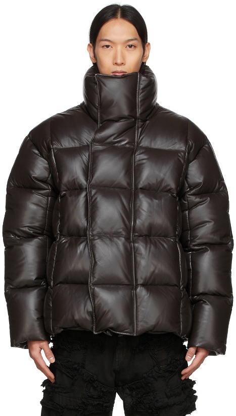 Photo: Givenchy Brown Lambskin Down Puffer Jacket