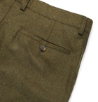 Tod's - Tapered Mélange Virgin Wool-Blend Flannel Trousers - Green