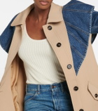 Chloe - Denim-paneled wool twill trench coat