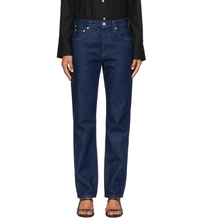 Photo: Citizens of Humanity Navy 90s High Rise Straight Jeans