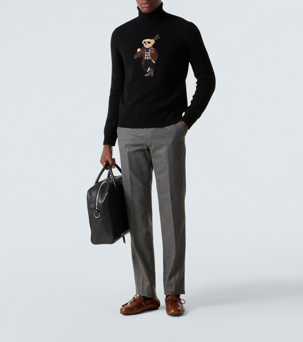 Ralph Lauren Purple Label Embroidered cashmere turtleneck sweater 