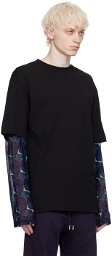 Dries Van Noten Black Layered Long Sleeve T-Shirt