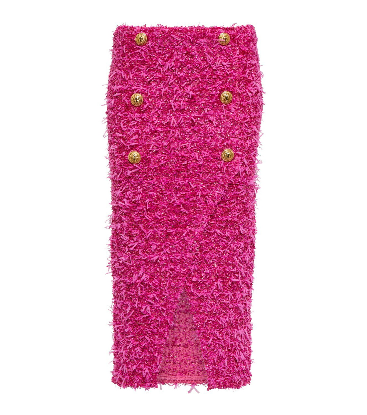 Balmain - x Barbie® metallic tweed midi skirt Balmain