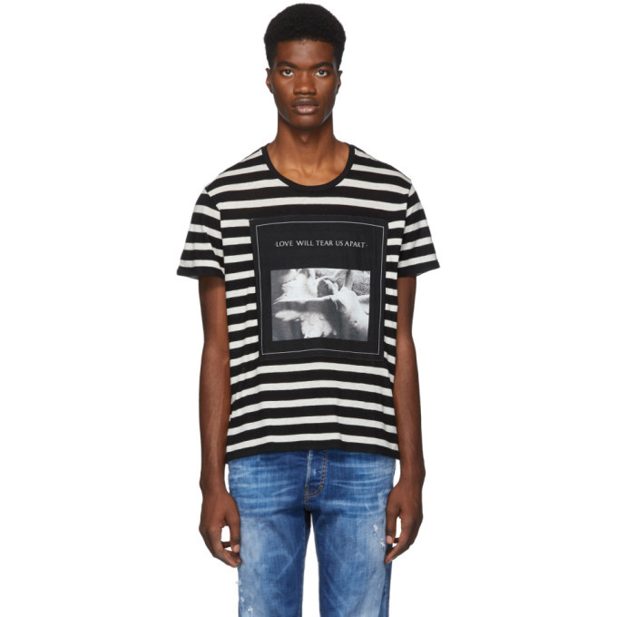 R13 Black and White Striped Joy Division Boy T Shirt R13