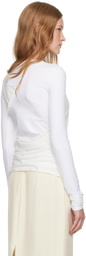 COLLEEN ALLEN SSENSE Exclusive White Draped T-shirt