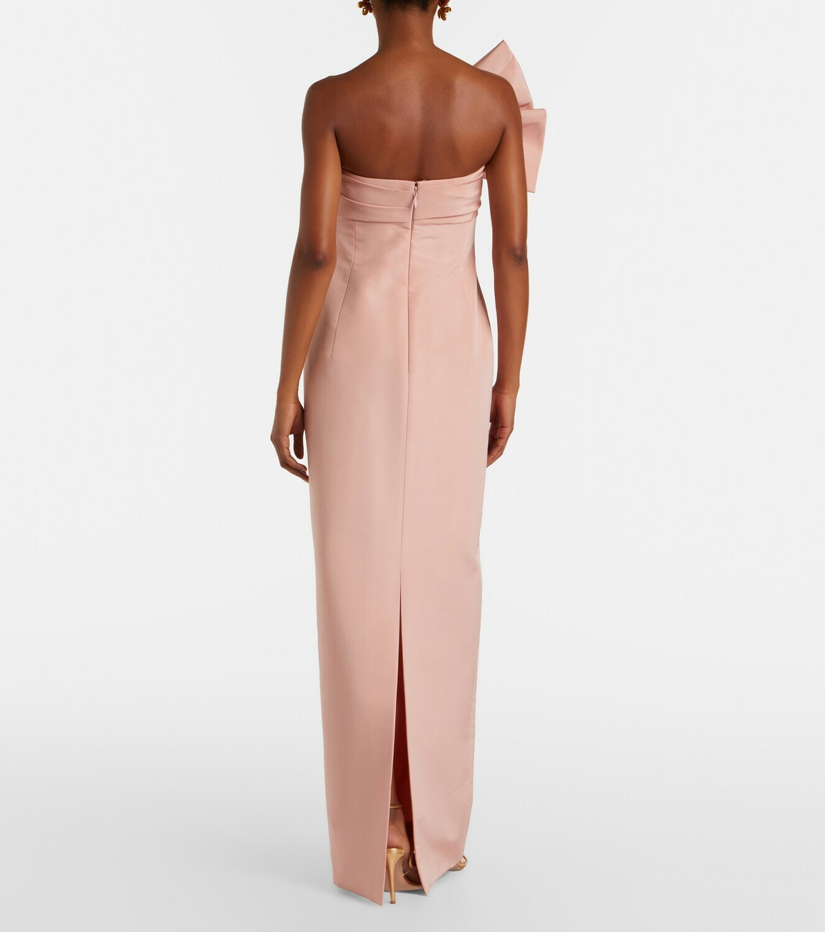 Oscar de la Renta Bow-detail draped silk faille gown
