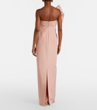 Oscar de la Renta Bow-detail draped silk faille gown