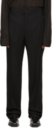 Ann Demeulemeester Black Brushed Wool Vincent Trousers