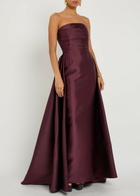 Solace London Tiffany Strapless Faille Gown Aubergine