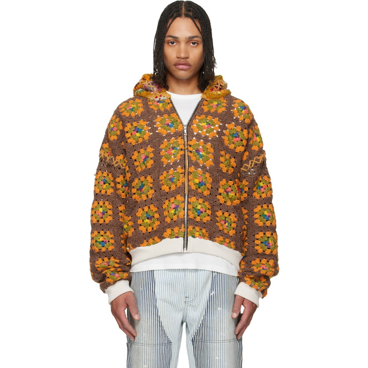 Photo: COÛT DE LA LIBERTÉ Multicolor Lydia 'One Of A Kind' Square Flower Hoodie