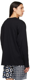 MSGM Black Printed Long-Sleeve T-Shirt