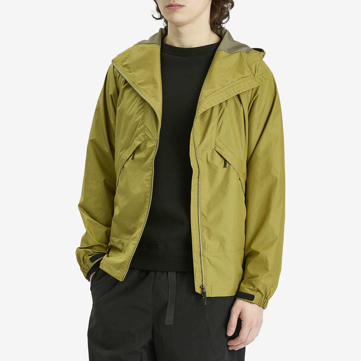 Goldwin Men's Ripstop Hooded Jacket in Olive Yellow Goldwin