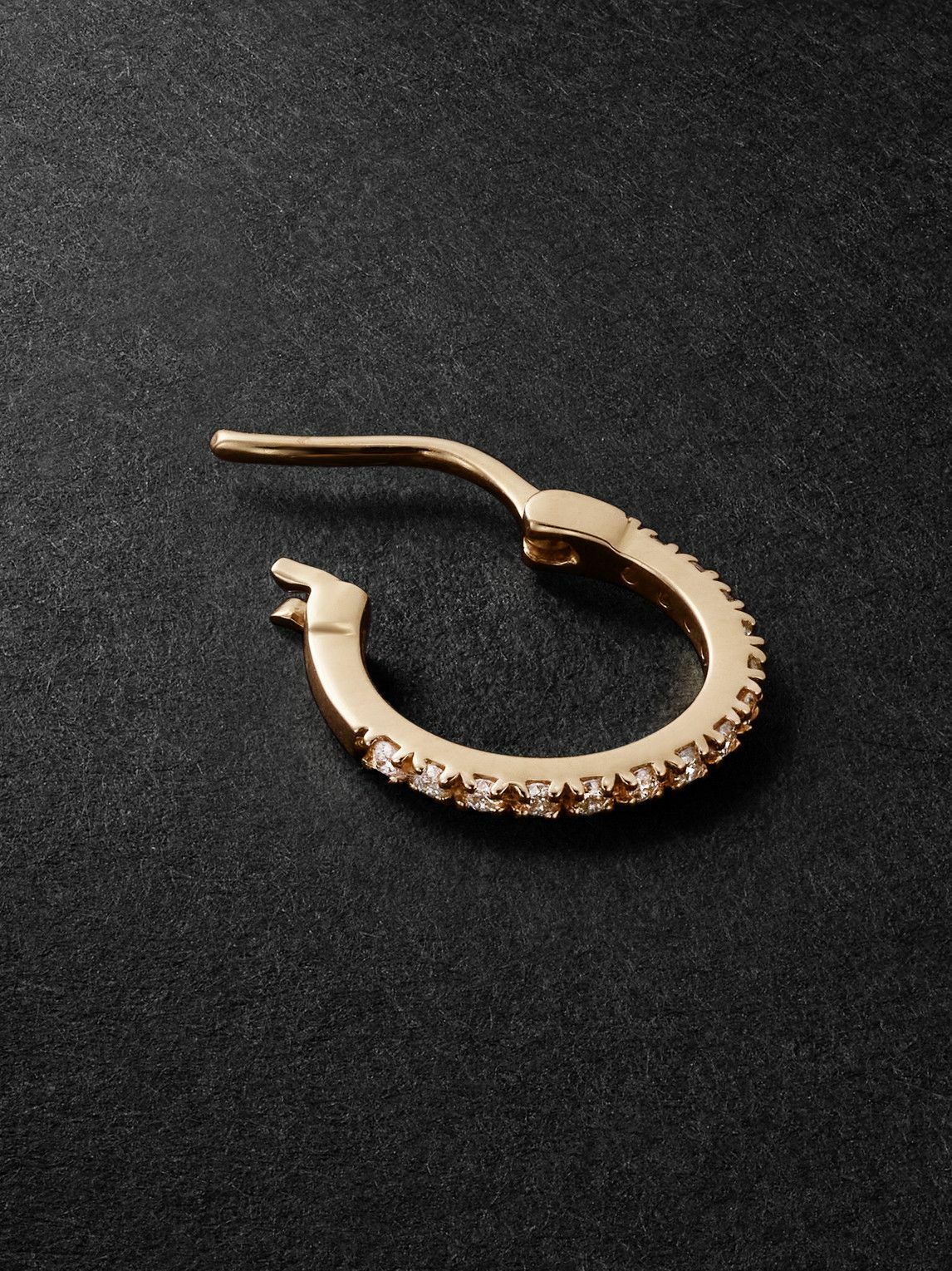 KOLOURS JEWELRY - Luna White Spectra Small Gold Diamond Single Hoop Earring